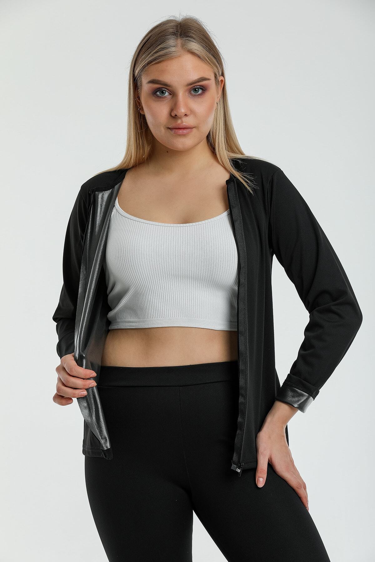 Thermal Sauna And Shaper Long Sleeve Zippered Thermal Top 4415
