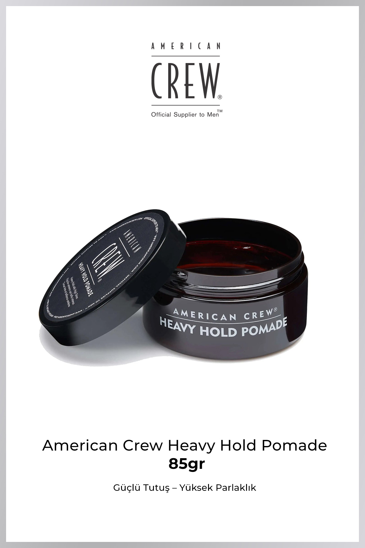 American Crew Heavy Hold Pomade 85 g – Gün Boyu Sabit Ultra Güçlü Parlak Erkek Wax — 738678002742
