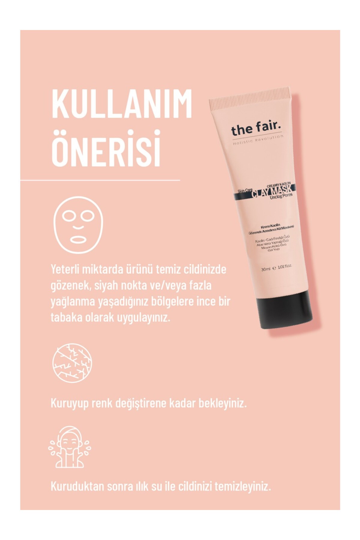 Gözenek Temizleyen Kaolin Kil Maskesi 100 ml ve Peptit Serum Seti 30 ml — THEFAIRSET2023/21 — تصویر 6 از 9