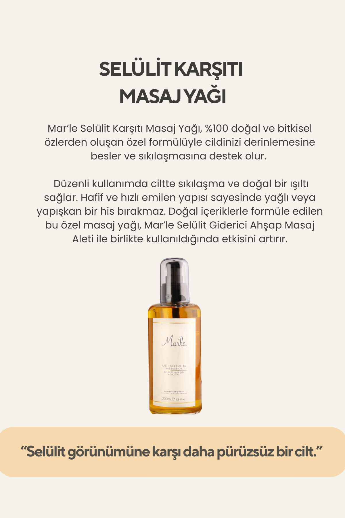Mar’le Selülit Karşıtı Masaj Yağı 200 ML — 8683574400029 — تصویر 4 از 7