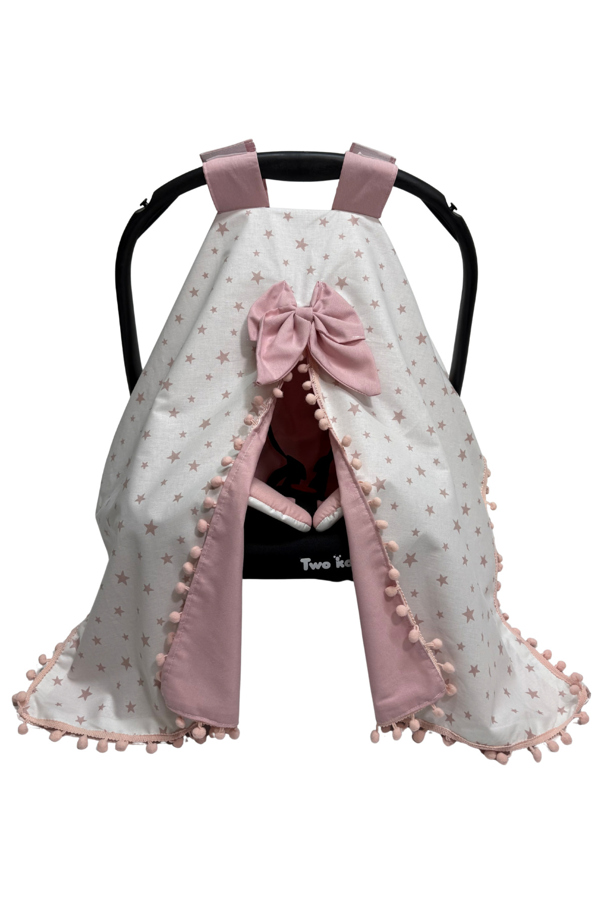 Happy Baby Dikiş Atölyesi 10’lu Babynest Puset Örtüsü Alt Açma Emzirme Yastığı Emzirme Önlüğü Ana Kucağı Pembe Yıldızlı fotoğrafı 2 (önizleme)