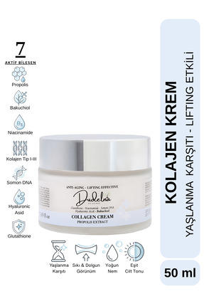 DUDELNA Yaşlanma ve Kırışıklık Karşıtı Yüz Kremi | Kolajen-Niacinamide-Propol...