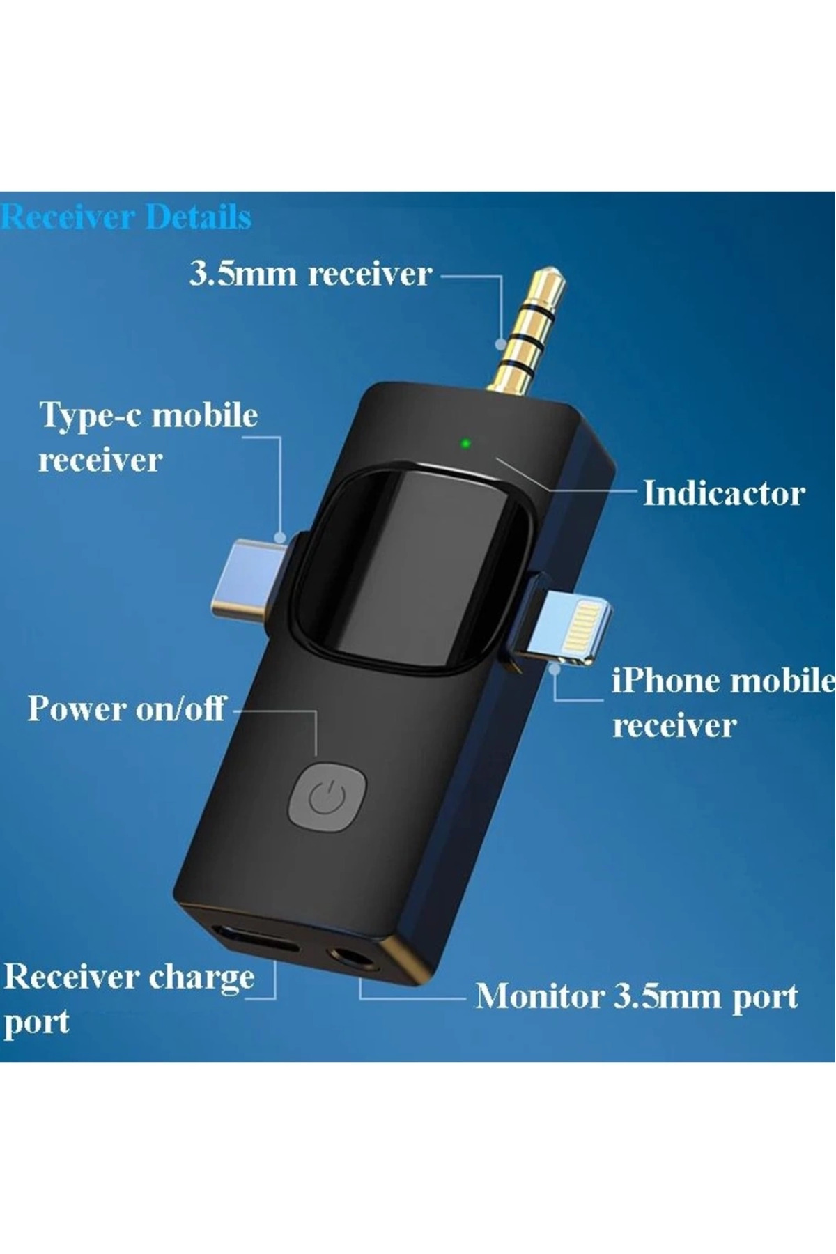 ميكروفون احترافي عالي الجودة 3 في 1 لاسلكي محمول ع...