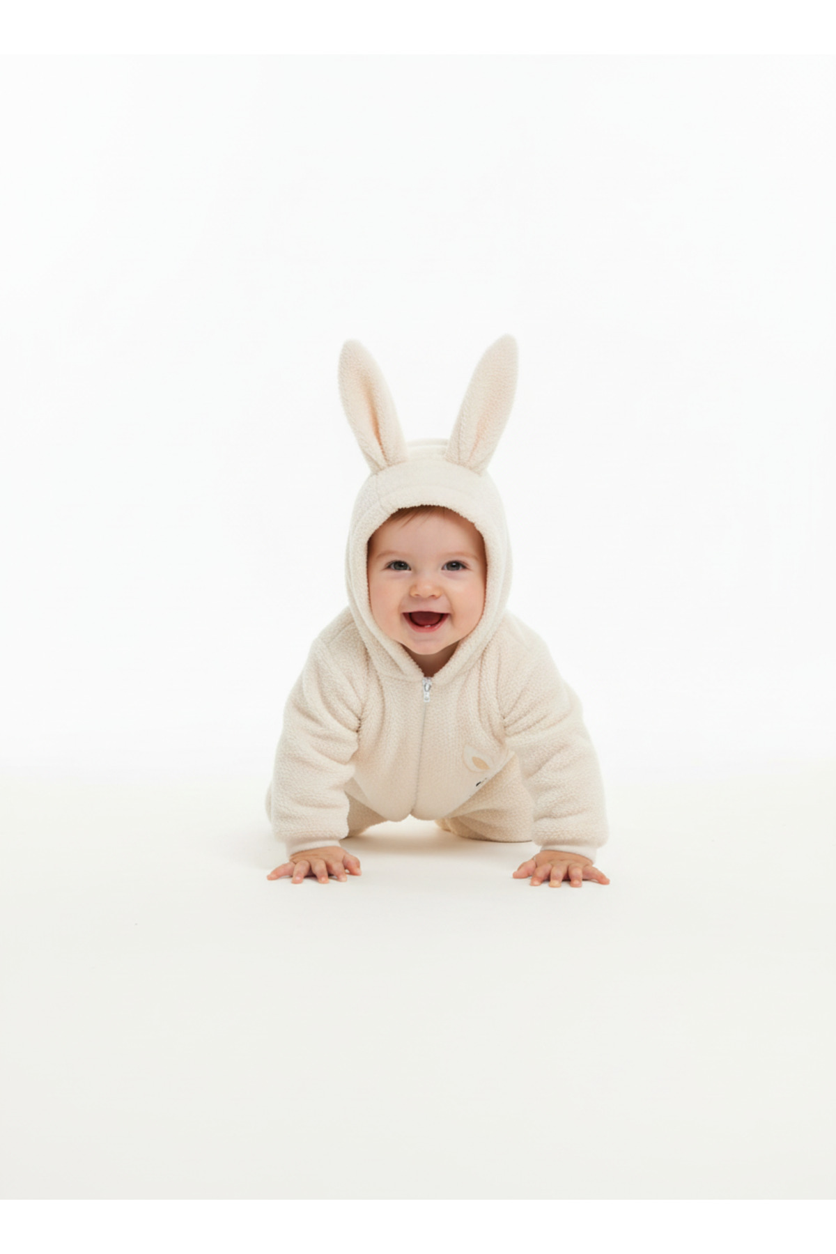Bebemio Boutique Tavşan Figürlü Kulaklı Welsoft Bebek Tulum – Kapüşonlu, Yumuşak Peluş, Kışlık Unisex Bebek Tulum, fotoğrafı 3 (önizleme)
