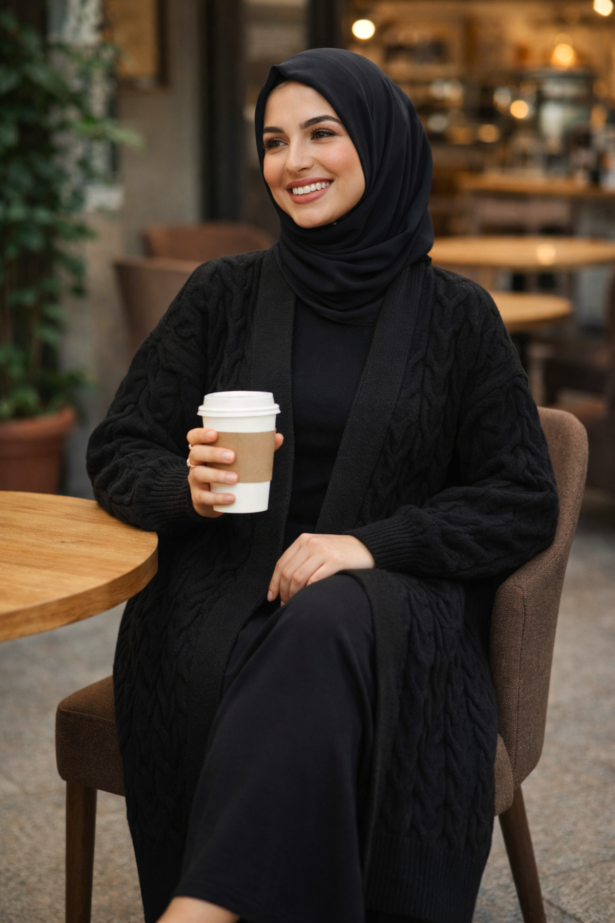 Lasirius  Kadın Uzun Triko Hırka , Oversize, Yünlü, Sıcak Ve Şık, Kışlık - Görsel 6