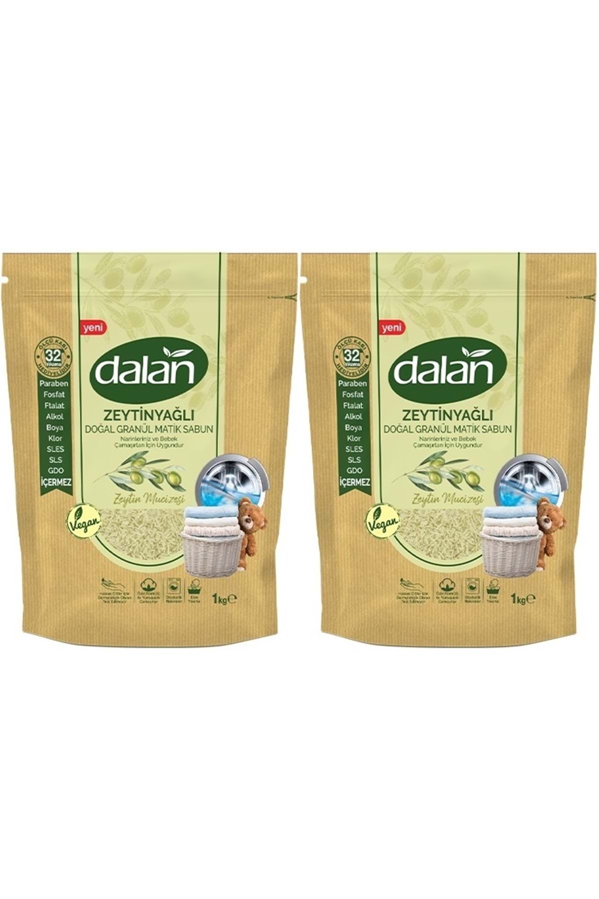 Dalan Doğal Granül Sabun Tozu 1kg Bebekler İçin %100 Zeytinyağlı 2