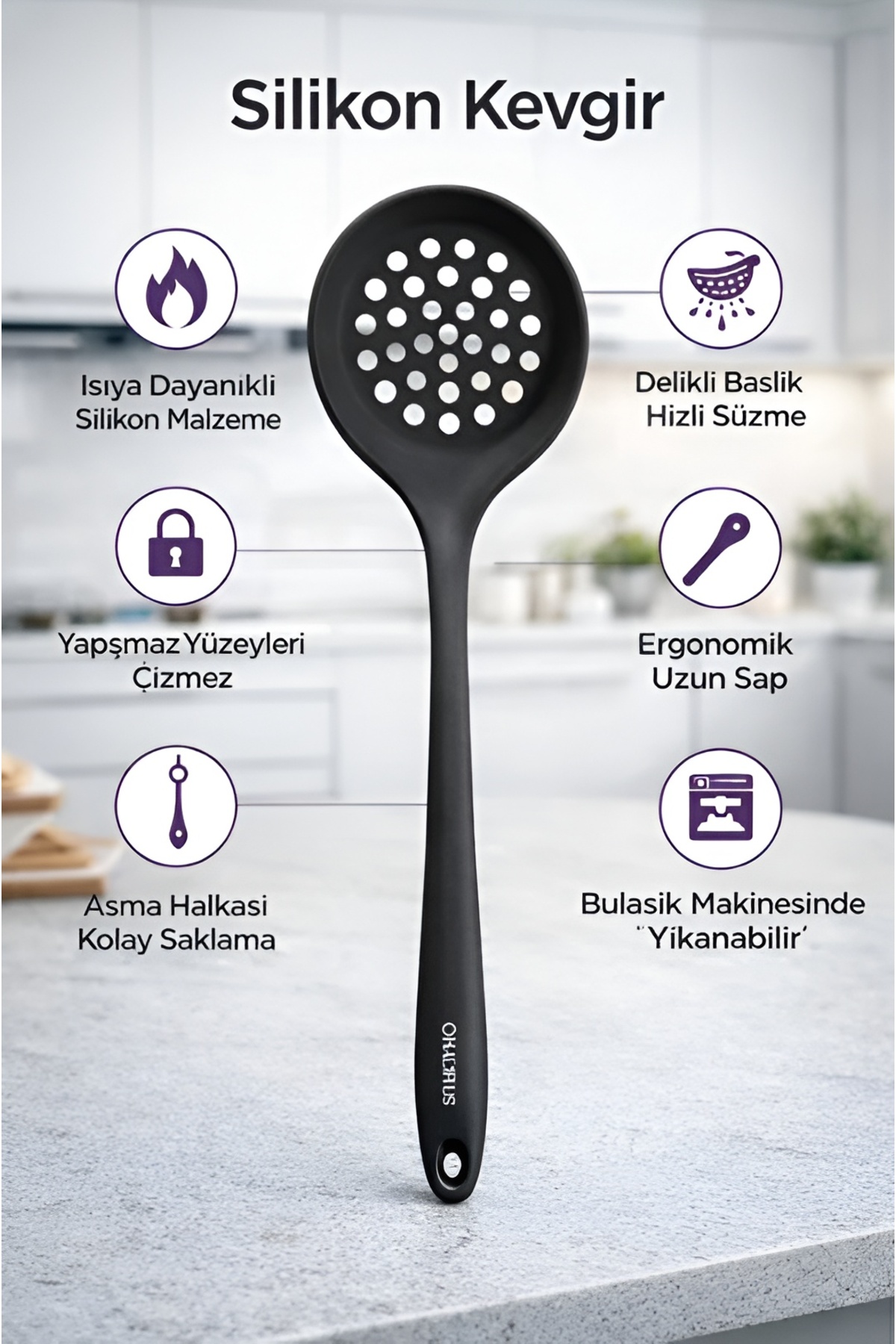 Silicone Colander - High Temperature Resistant, Fireproof and Non-Stick 1 Piece