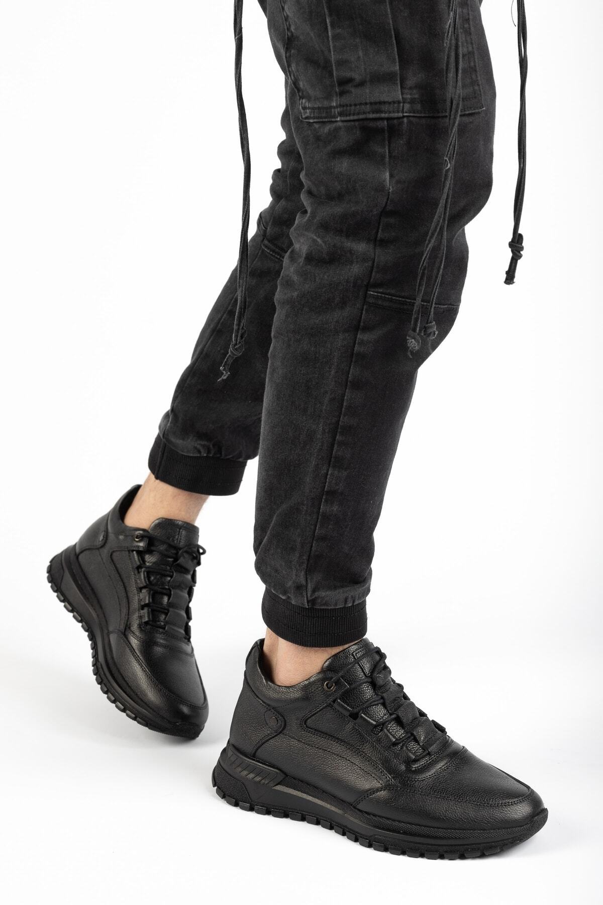 Deripabuc  Hakiki Deri Siyah Erkek Deri Bot Mrd16-102500 - Görsel 2