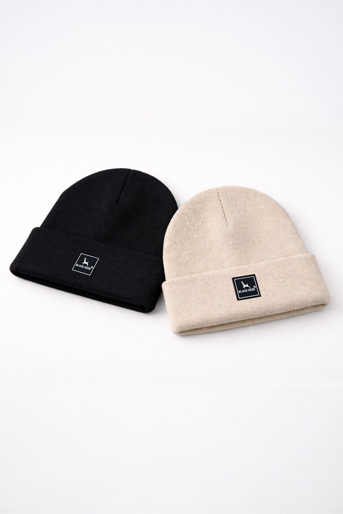 BLACK DEER  2'li Unisex Dokuma Bere Kışlık, Yumuşak Dokulu,Esnek Dokuma Kumaşlı, Sıcak Tutan Erkek Kadın Bere