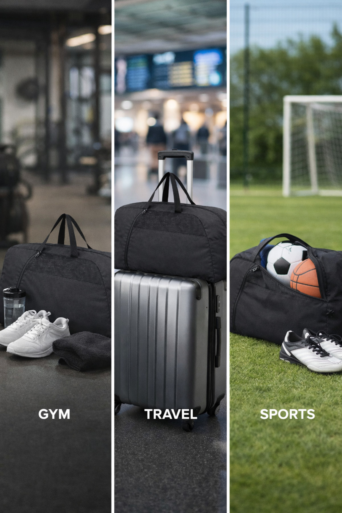 KAFF  Büyük Boy Önü Cepli Ayarlanabilir Omuz Askılı El Seyahat Spor Çantası - Görsel 6