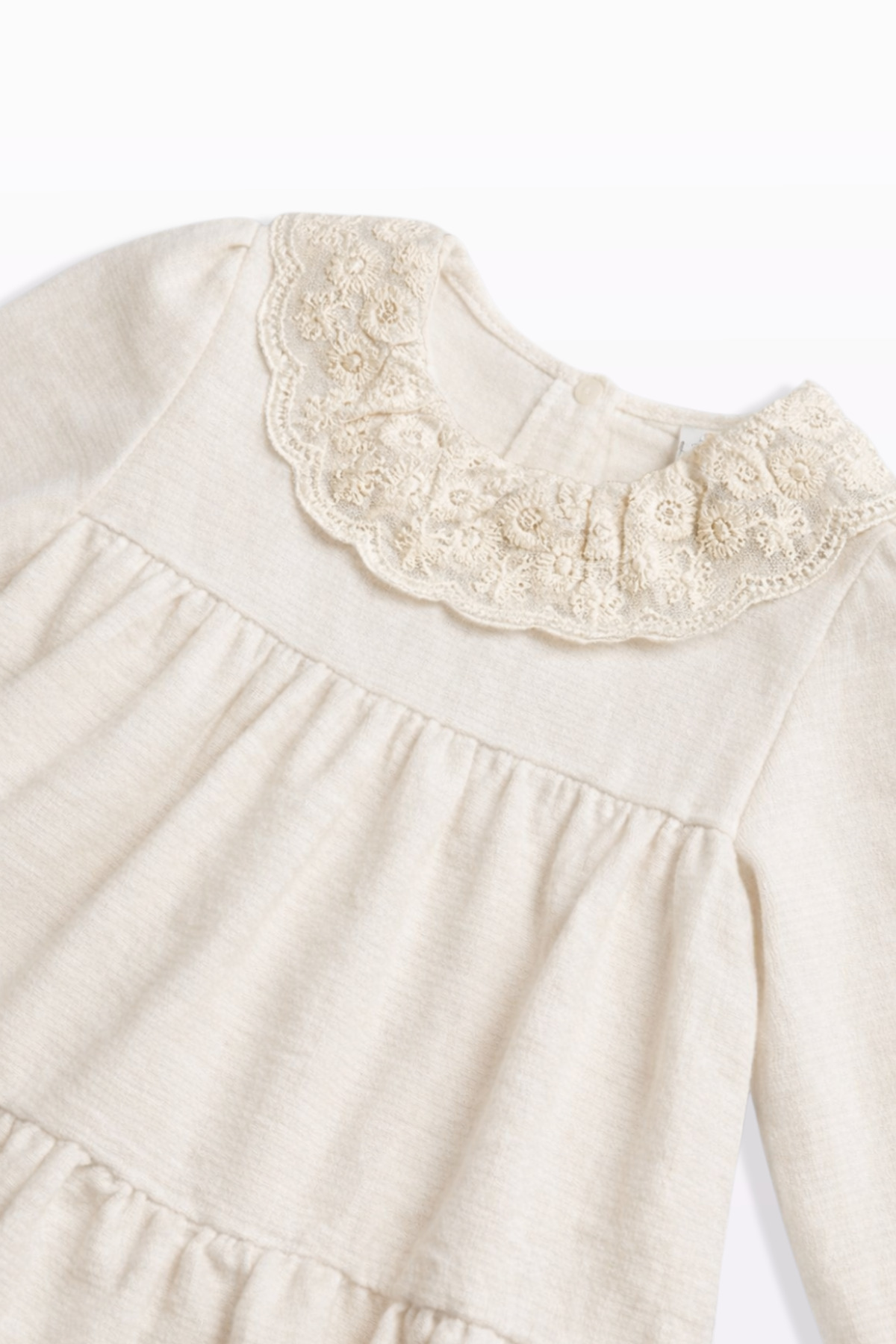 Lamonde Kız Bebek Elbise Fisto Yaka Pamuk 6-9-12-18 Ay fotoğrafı 3 (önizleme)