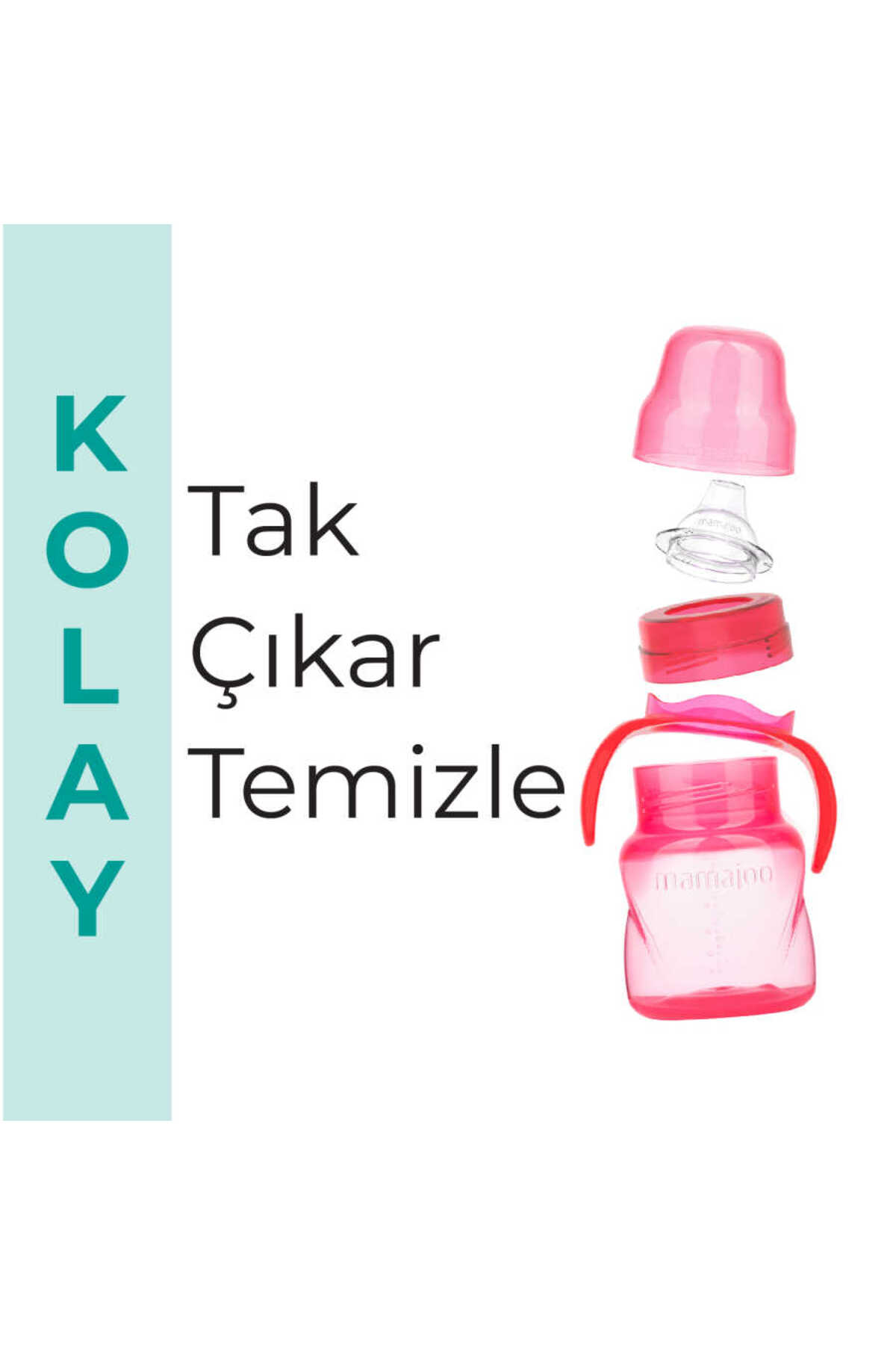 Mamajoo Yumuşak Uçlu Kulplu Eğitici Bardak 160 Ml Pembe 6 Ay+ fotoğrafı 6 (önizleme)