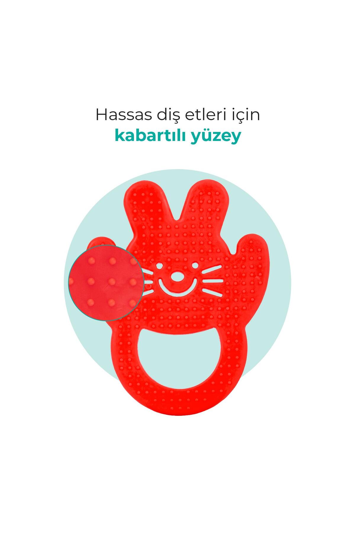 Mamajoo Yumuşak Diş Kaşıyıcı Kırmızı Tavşan fotoğrafı 3 (önizleme)