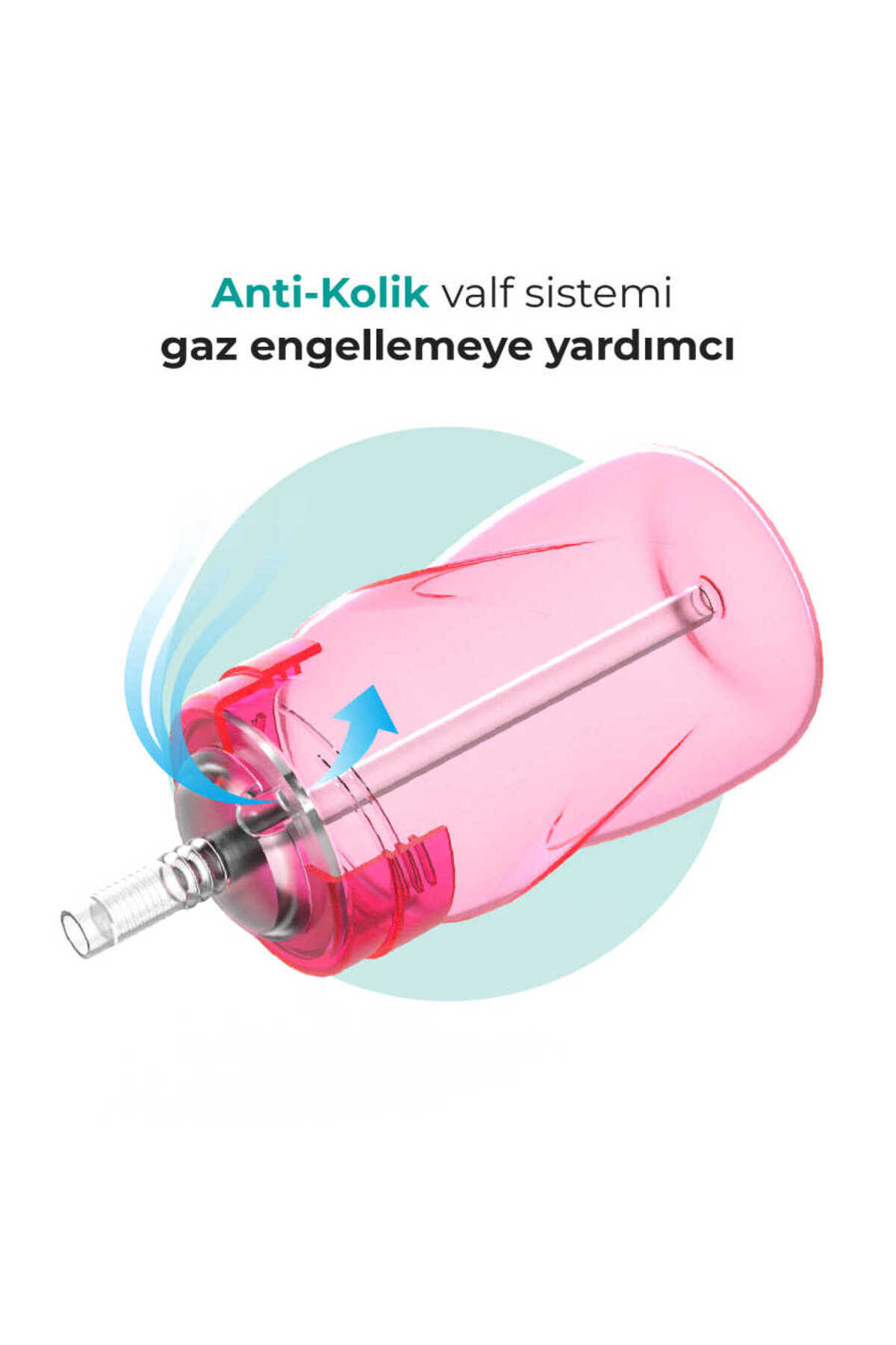 Mamajoo Antikolik Akıtmaz Pipetli Bardak 270 ml Pembe, 12 Ay+ fotoğrafı 3 (önizleme)