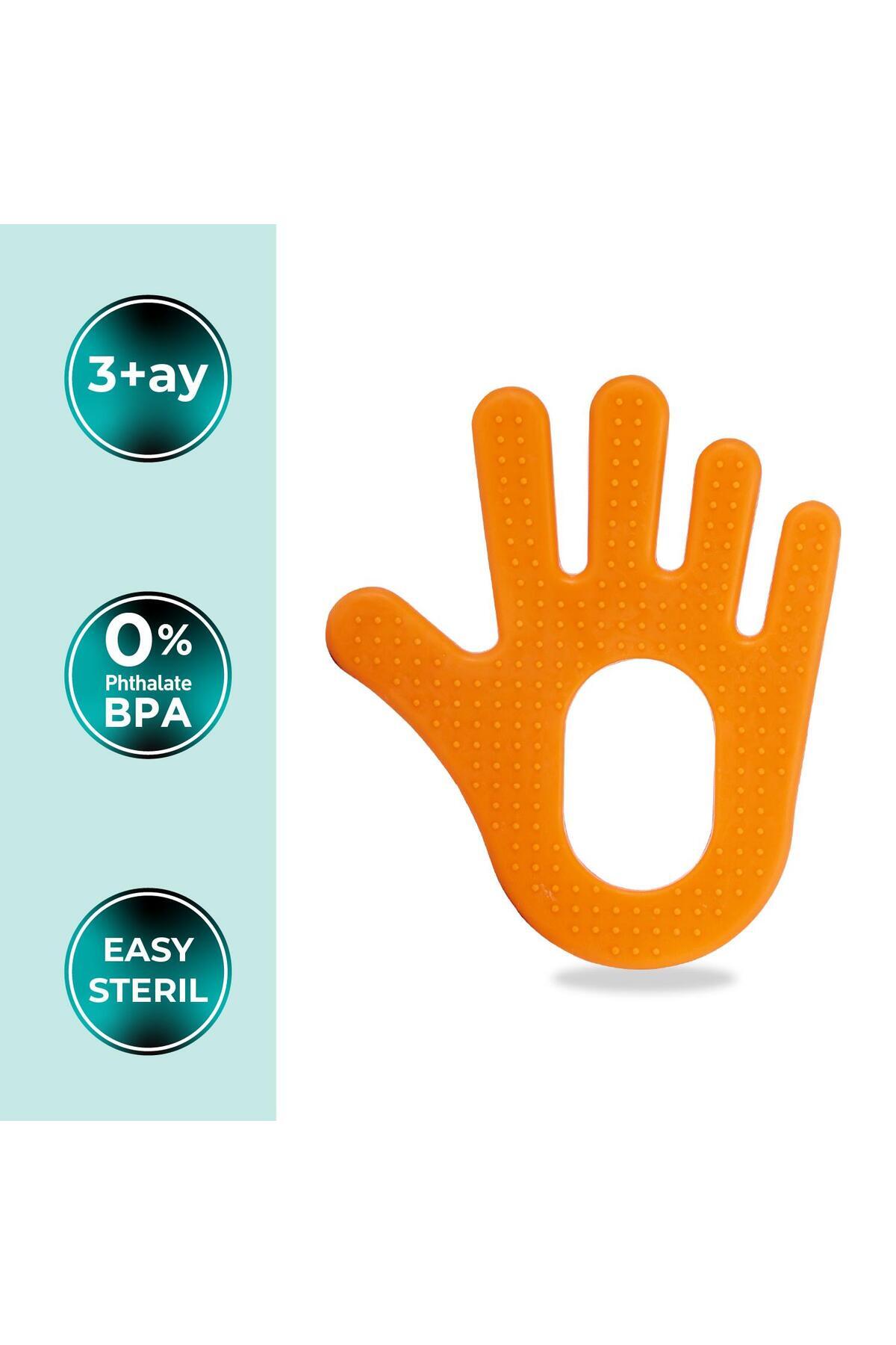 Mamajoo Yumuşak Diş Kaşıyıcı Turuncu El fotoğrafı 2 (önizleme)