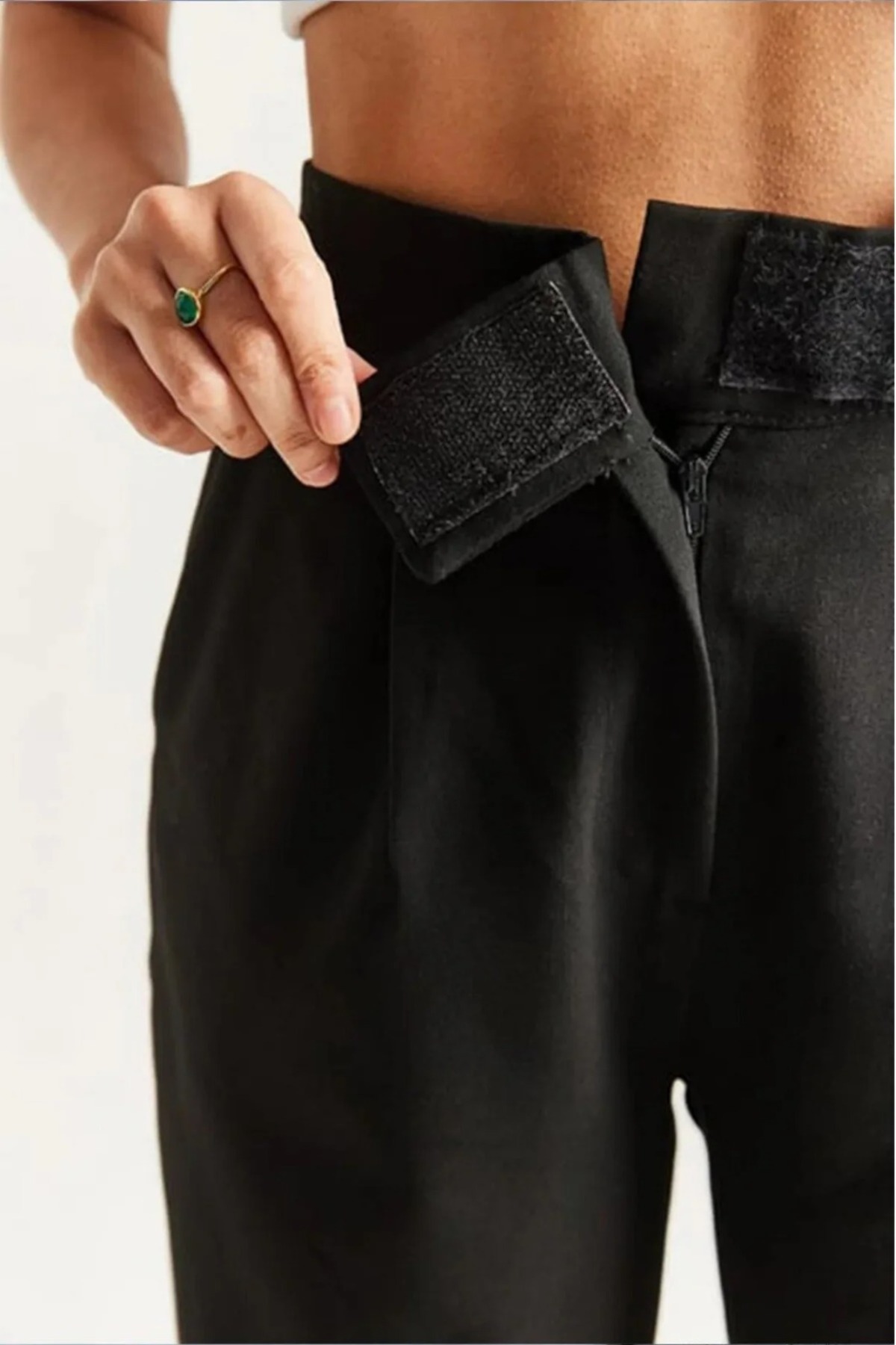 BILDEŞA  Kadın Yüksek Bel Cırtlı Beli Palazzo Pantolon - Görsel 5