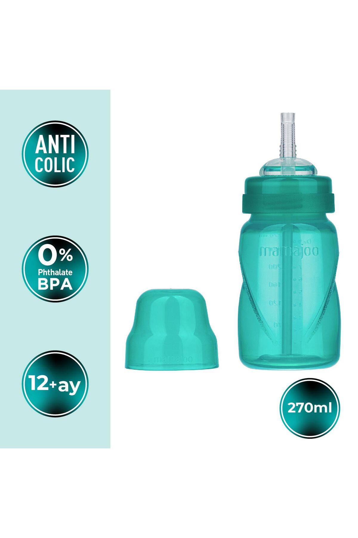 Mamajoo Antikolik Akıtmaz Pipetli Bardak 270 ml Yeşil, 12 Ay+ fotoğrafı 2 (önizleme)