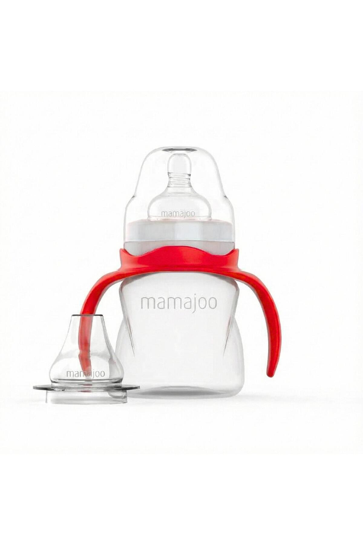 Mamajoo Kulplu Antikolik Alıştırma Biberonu 160 ml 6 Ay+ | Orta Akışlı, 2-in-1
