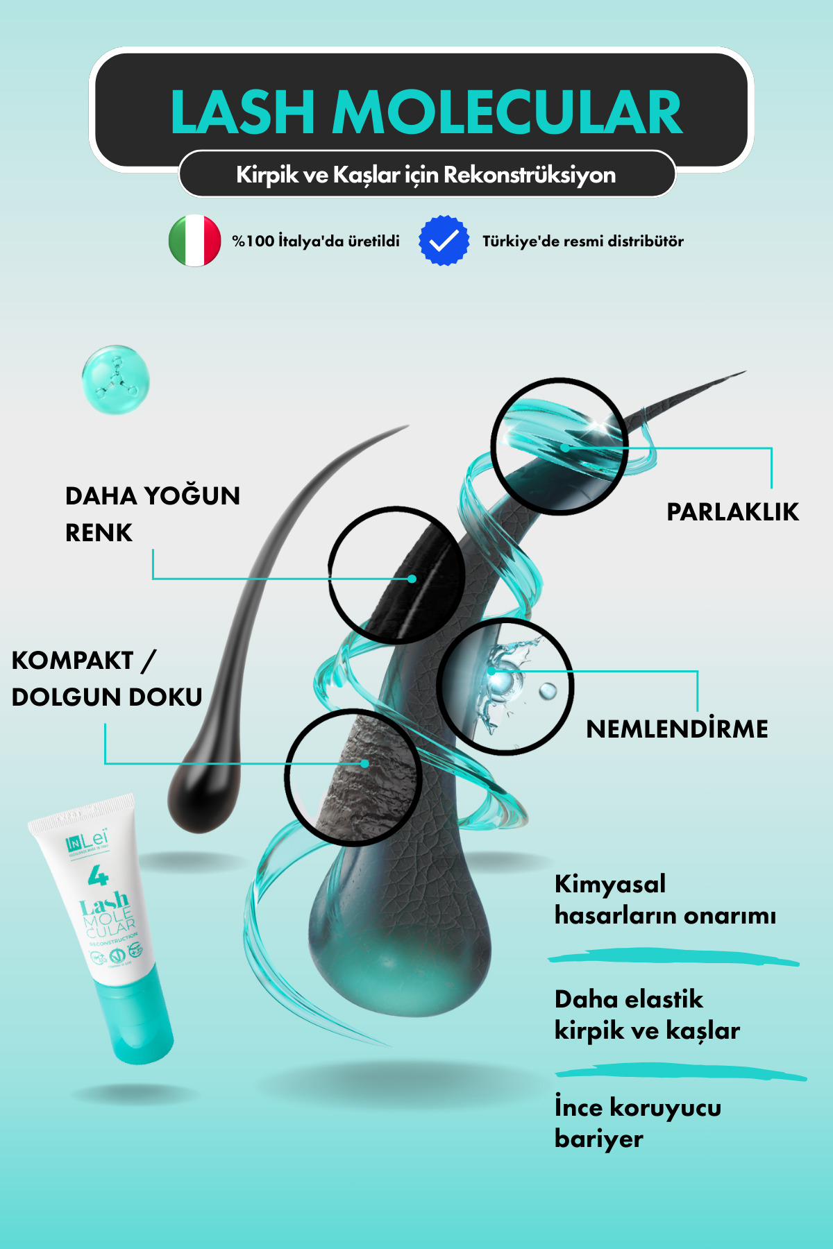 LASH MOLECULAR 4 – kirpik ve kaşlar için moleküler yeniden yapılandırma botoks serum 15 ml — lashfiller-lashmolecular4-15ml — تصویر 4 از 6