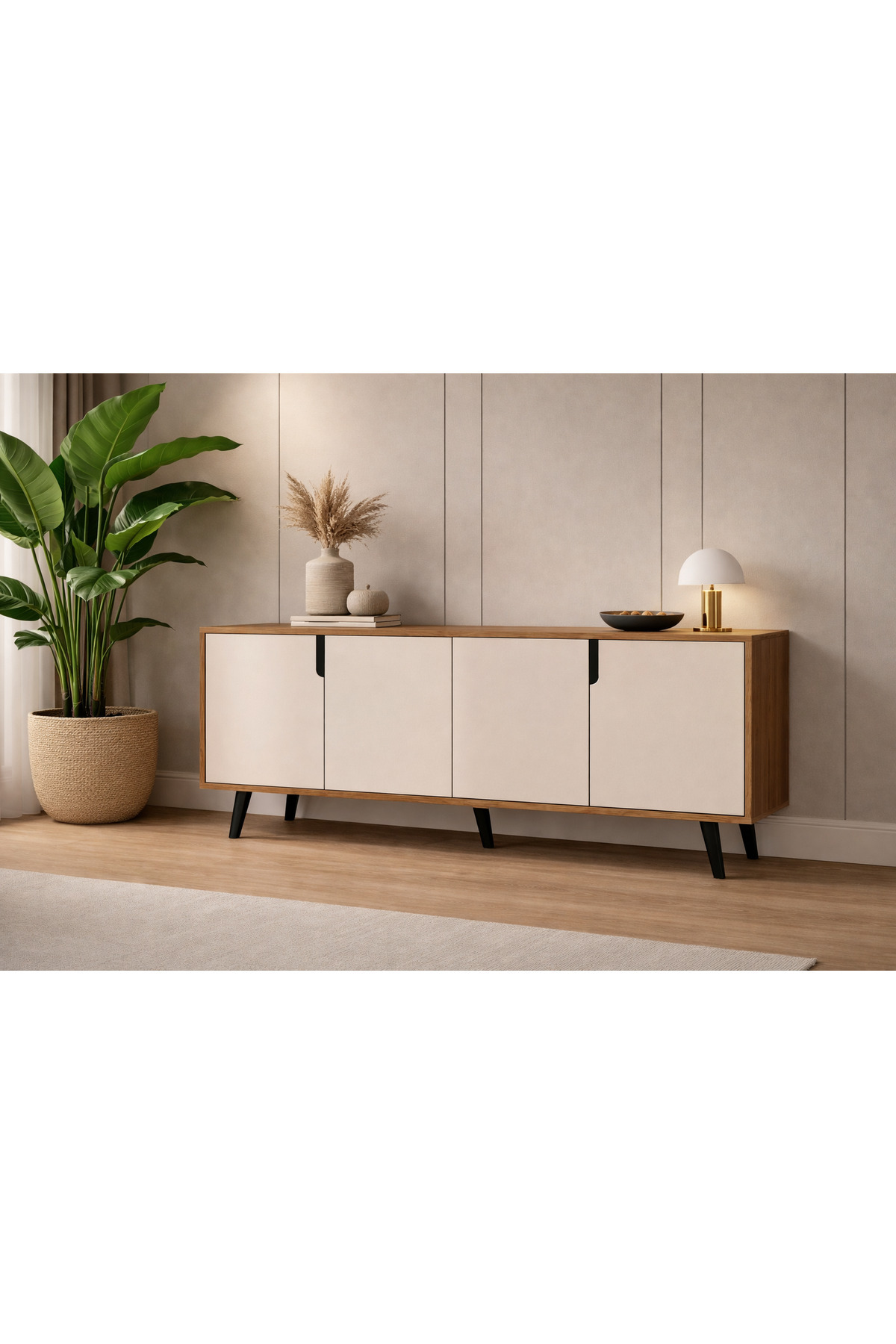 Latina Modern Console 180 Cm Sapphire Oak - White