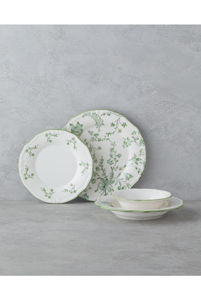 English Home Plantopia Porselen Yemek Takımı 24 Parça 6 Kişilik Yeşil