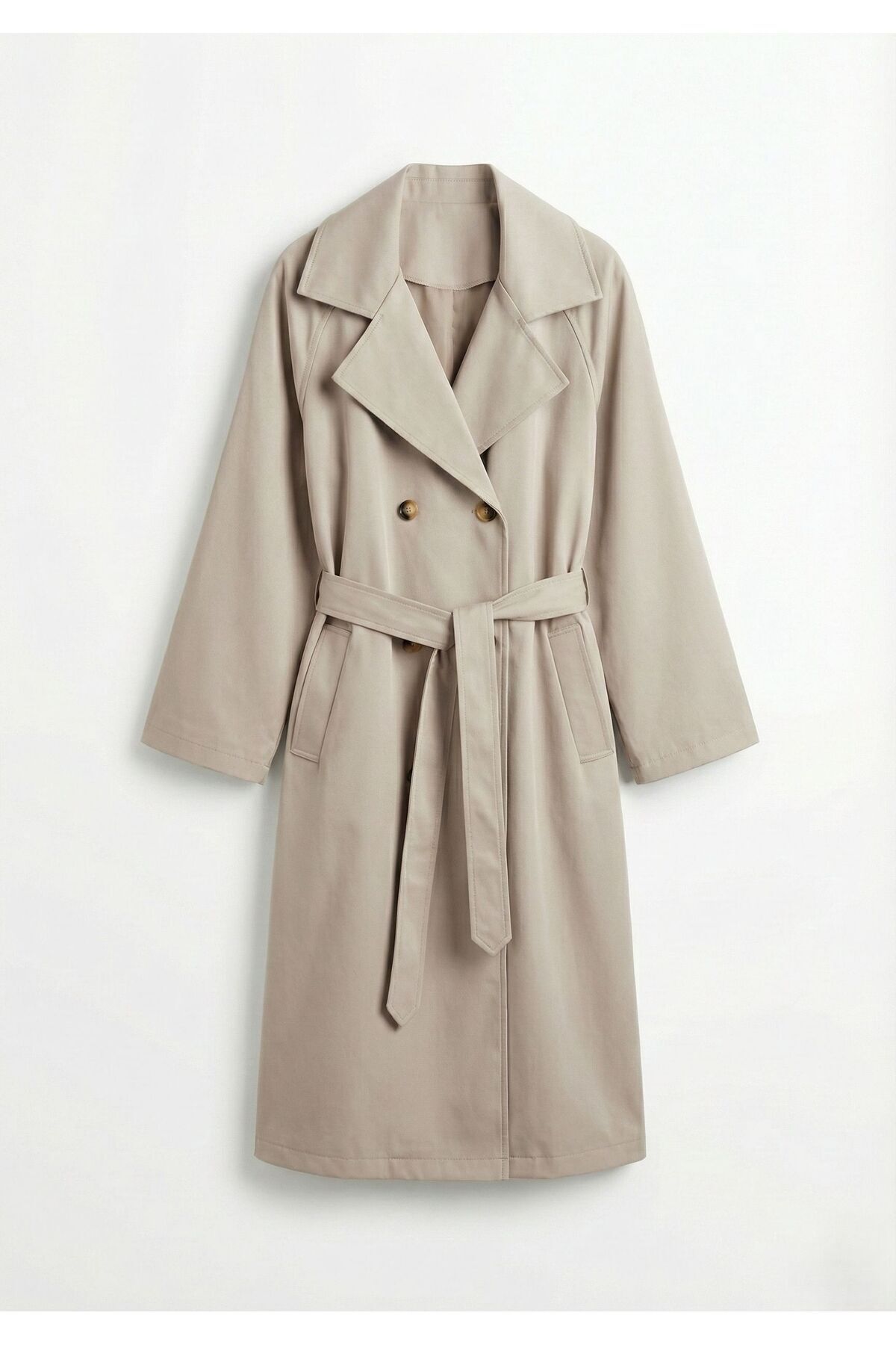 Ceylen Yeni Sezon Kuşaklı Oversize Trençkot görsel 2