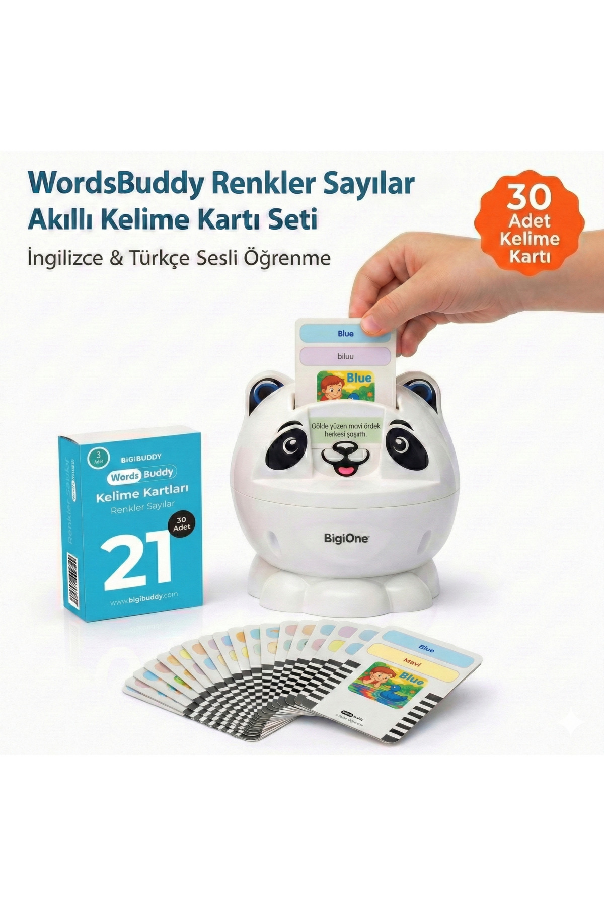 Bigibuddy İngilizce Türkçe Eğitici Sesli Kelime Kartı WordsBuddy Renkler Ve Sayılar 21 (BigiOne İle Çalışır) fotoğrafı 2 (önizleme)