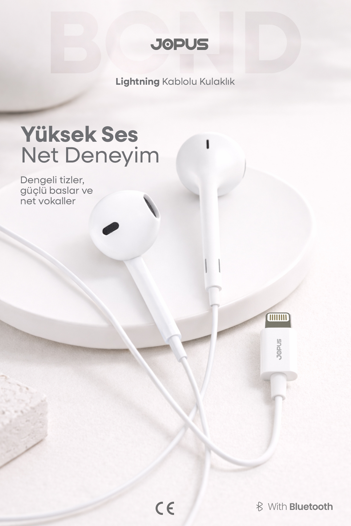 İphone 7-8-X-11-12-13-14 Serileri Uyumlu İphone Kablolu Mikrofonlu Kulaklık Blue