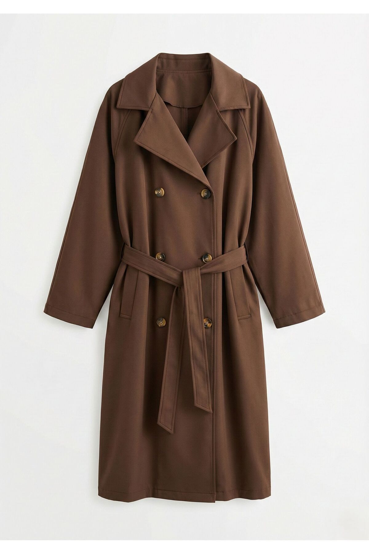 Ceylen Yeni Sezon Kuşaklı Oversize Trençkot görsel 2