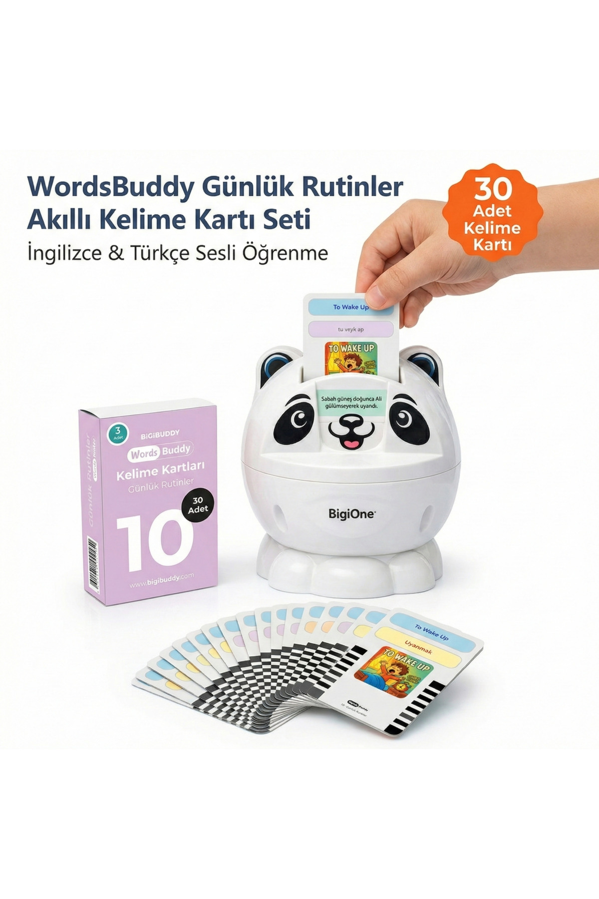 Bigibuddy İngilizce Türkçe Eğitici Sesli Kelime Kartı WordsBuddy Rutinler 10 (BigiOne İle Çalışır) fotoğrafı 3 (önizleme)