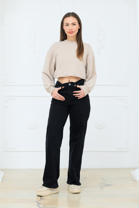 Penaltı Kadın Yüksek Bel Palazzo Jean