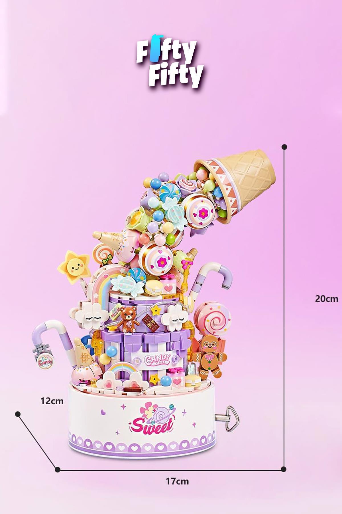 Vagonlife LOZ Ledli Müzik Kutulu Pasta 909 Parça Oyuncak Yapım