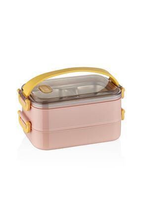Vagonlife 1400 ML Bento Lunch Box Ofis-Okul İçin Yeni Nesil Sefer Tası 2 kat ...