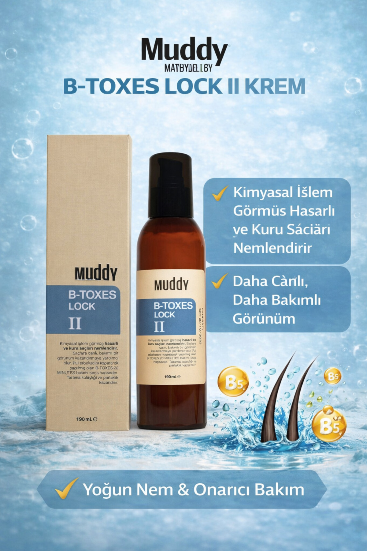 Yıpranmış Saçlara Besleyici Ve Onarıcı B-toxes Lock Iı Durulanmayan Bakım Sütü 190 Ml. — 8680419069939 — تصویر 4 از 9