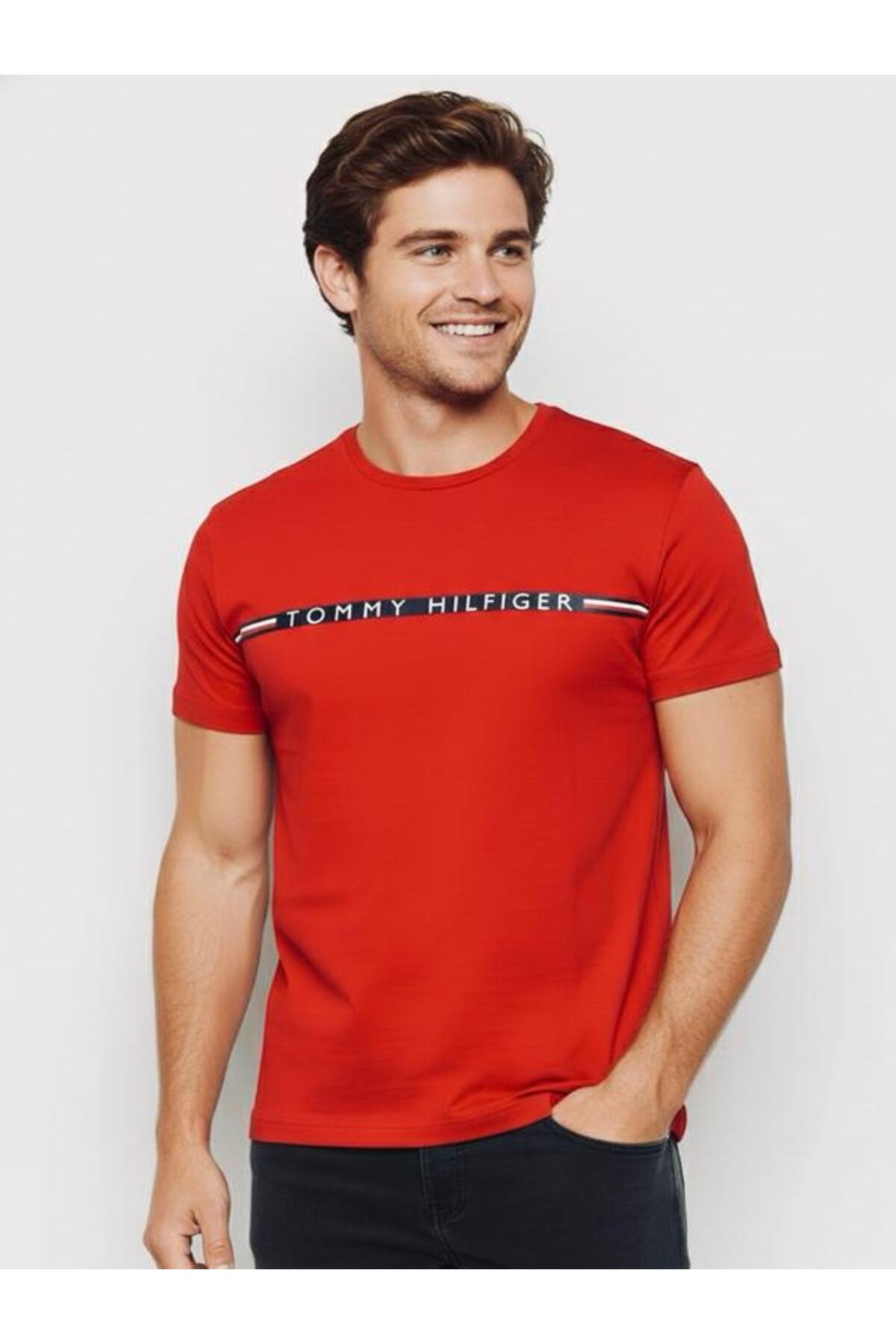 تامی هیلفیگر تی شرت مردانه طرح لوگو TH از جنس پنبه ارگانیک