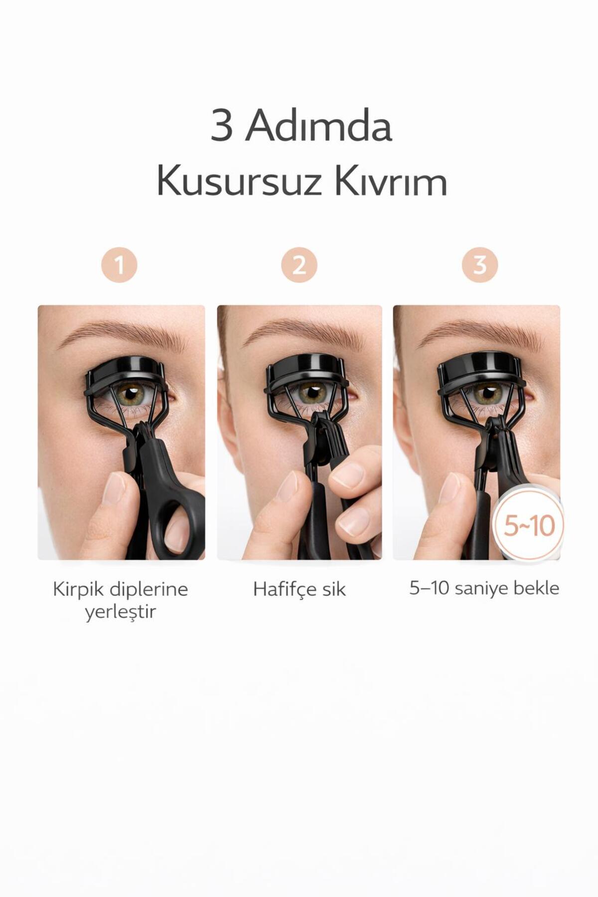 Profesyonel Kirpik Kıvırıcı – Yedek Lastikli, Acıtmayan Ergonomik Tasarım — مشکی EP:1549 siyah — تصویر 5 از 6