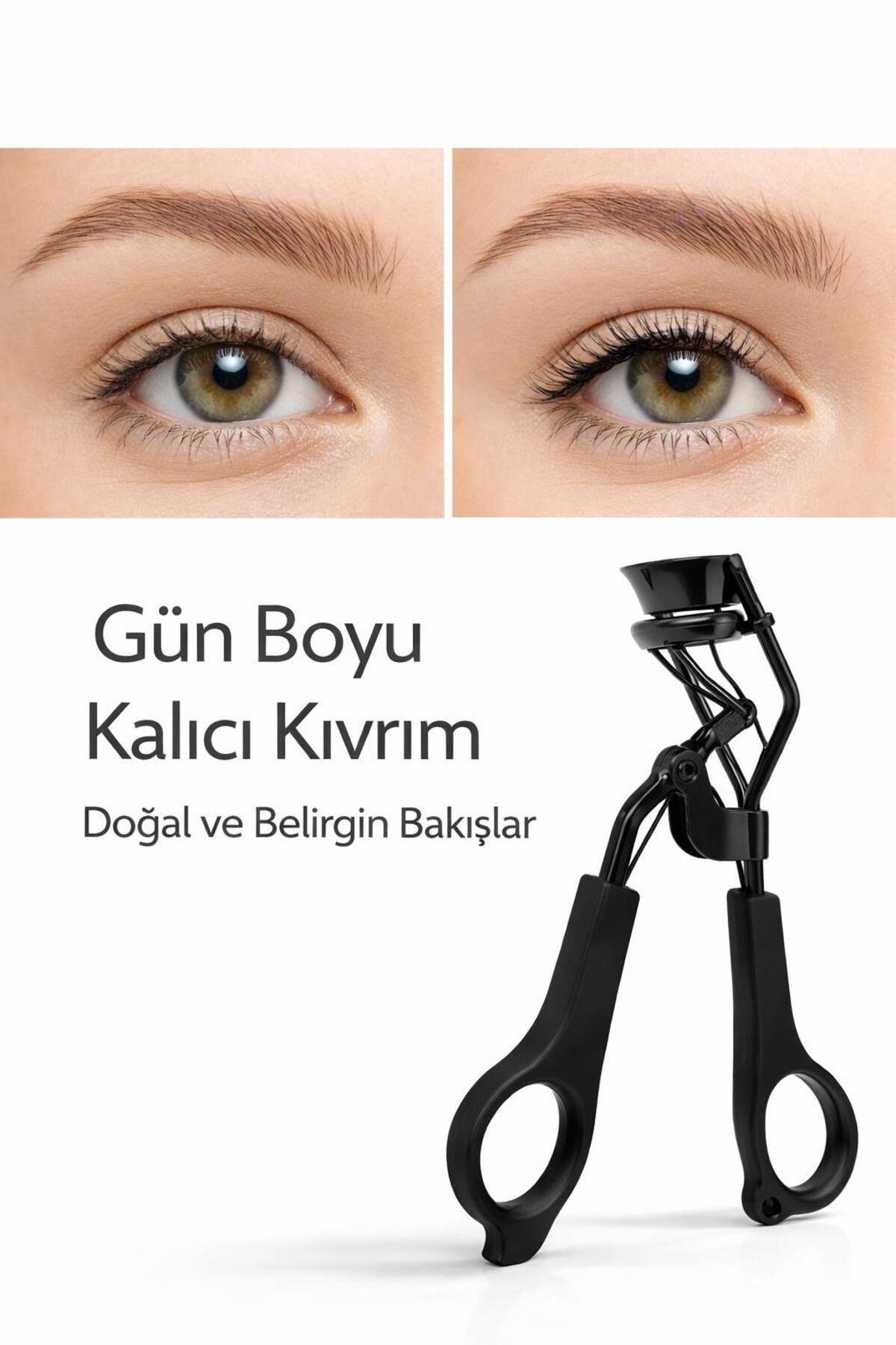Gold Beauty Profesyonel Kirpik Kıvırıcı – Yedek Lastikli, Acıtmayan Ergonomik Tasarım — مشکی EP:1549 siyah