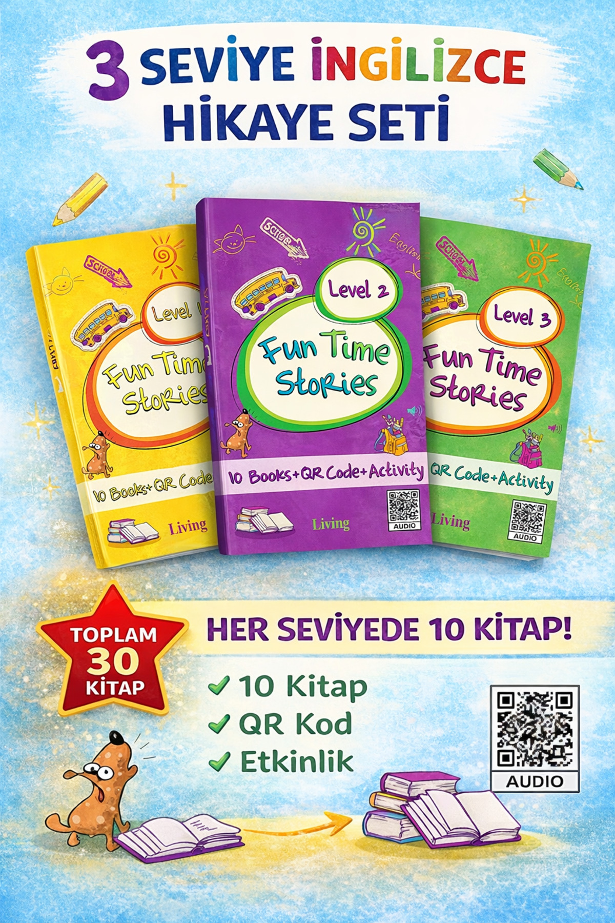 Living English Dictionary Fun Time Stories 3'lü İngilizce Hikaye