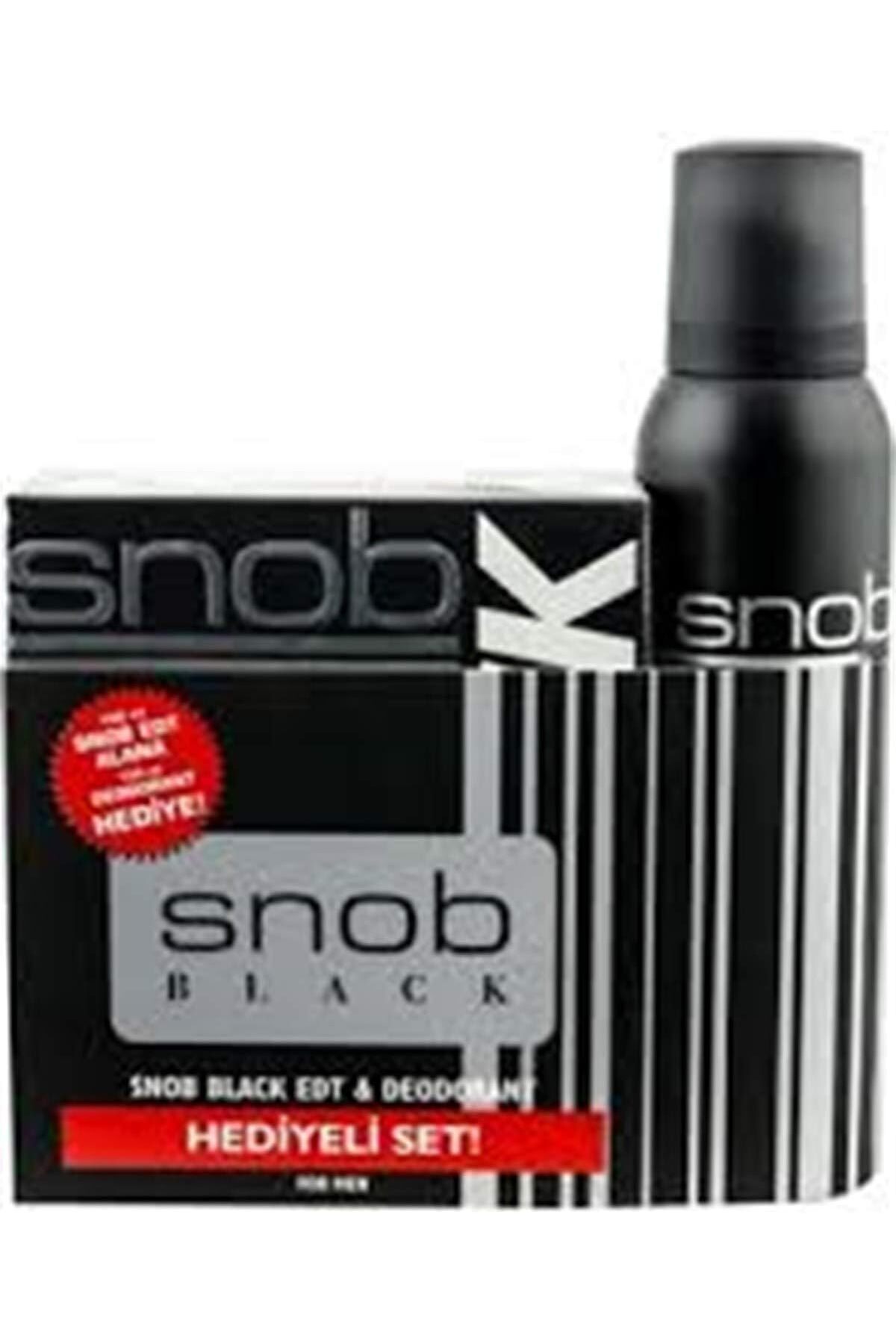 BRF Snob Black Erkek Parfüm Seti 100ml edt + 150ml Snop Deodorant 788459 — TYC728F92CB71420D9FA22200