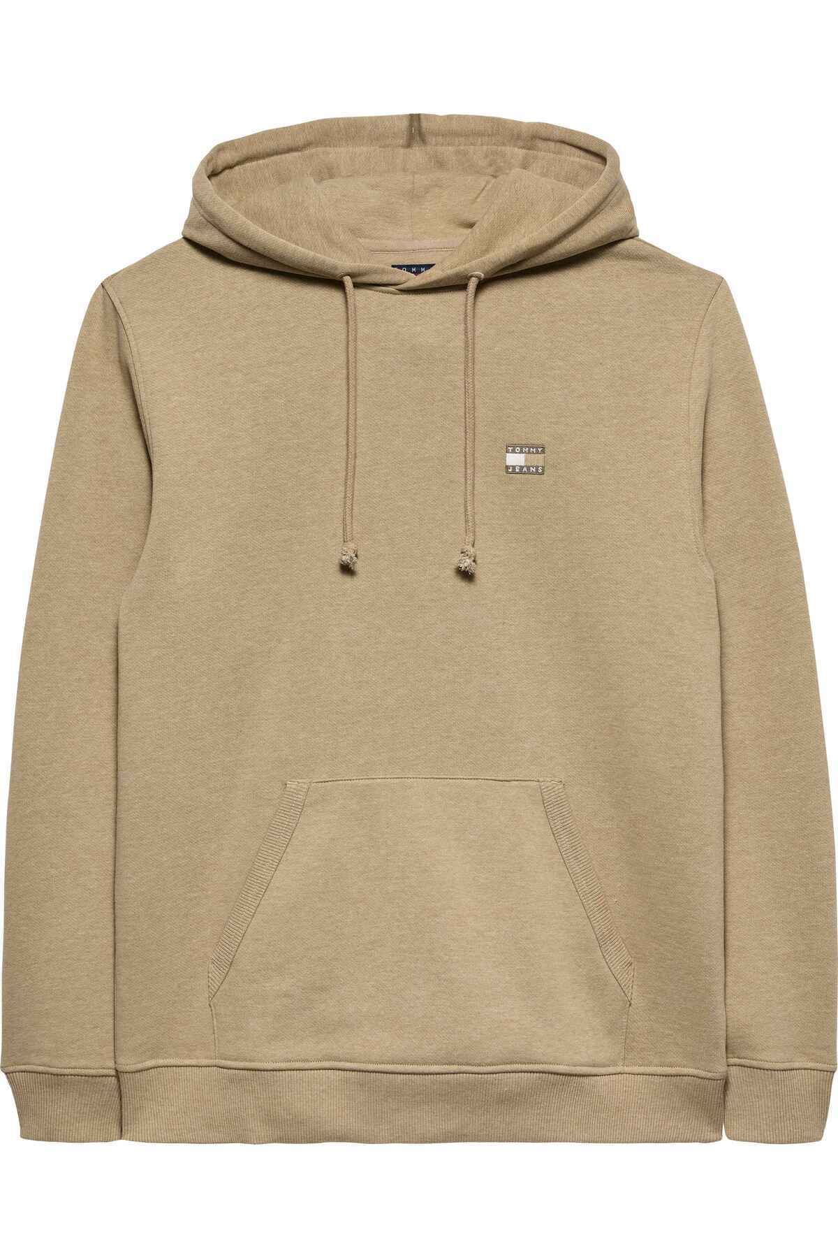 تامی هیلفیگر سویشرت مردانه بژ با لوگوی برند، مناسب برای لباس‌های غیررسمی DM0DM22666 AEN