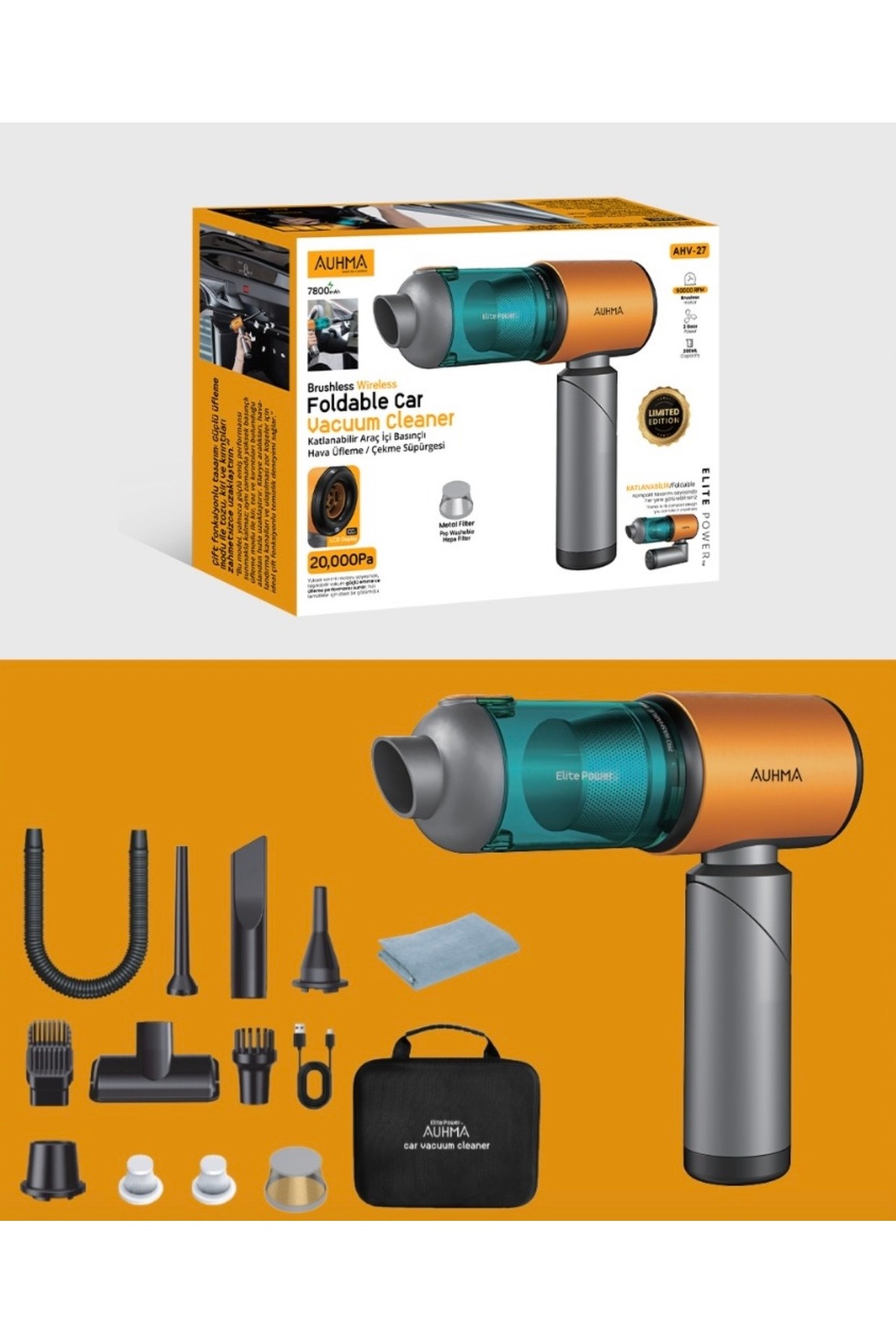 Enshall 20.000 Pa Şarjlı Katlanabilir Limited Edition 7800 Mah