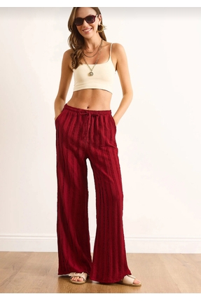 Kadın beli lastikli dökümlü pantolon