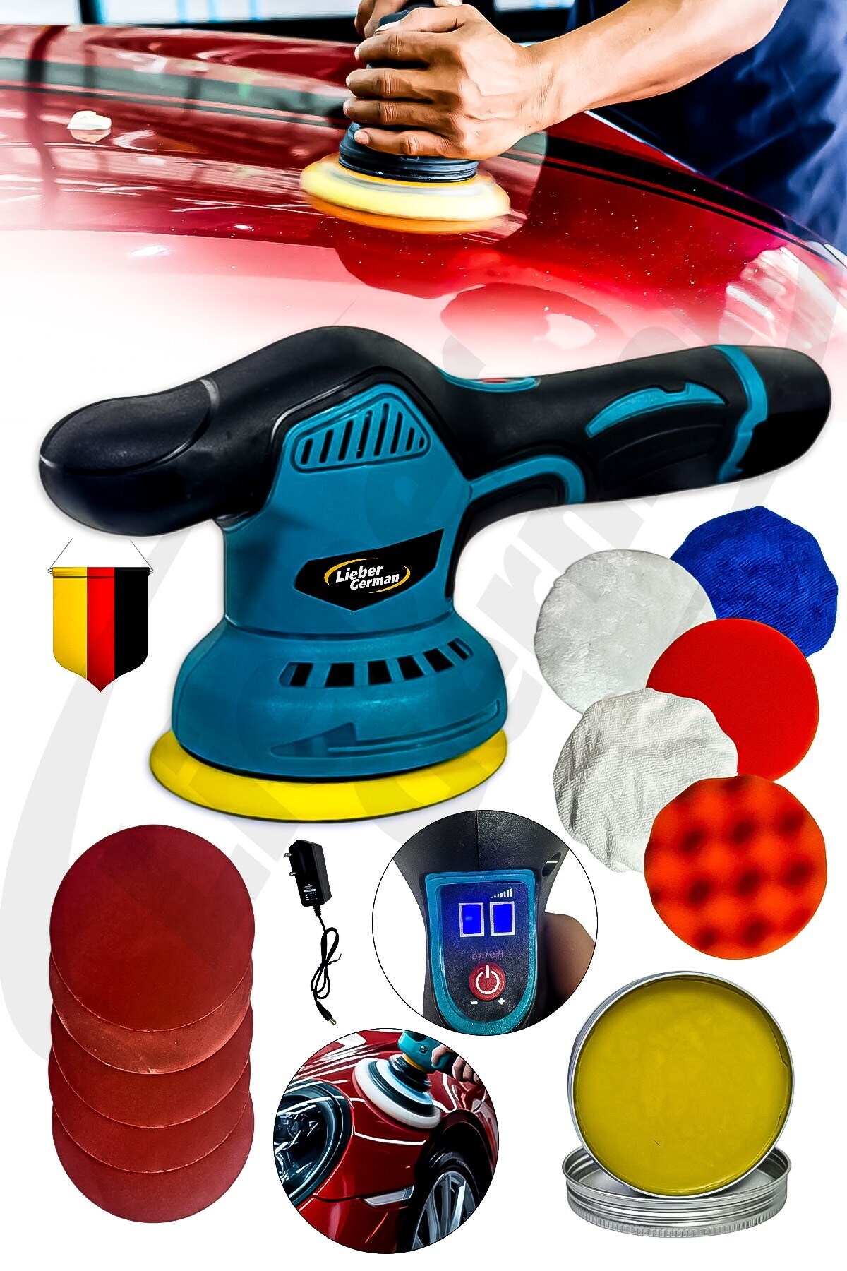 Lieber German BL Motor 2x Akülü 8 Kademe Devirli Orbital Pasta
