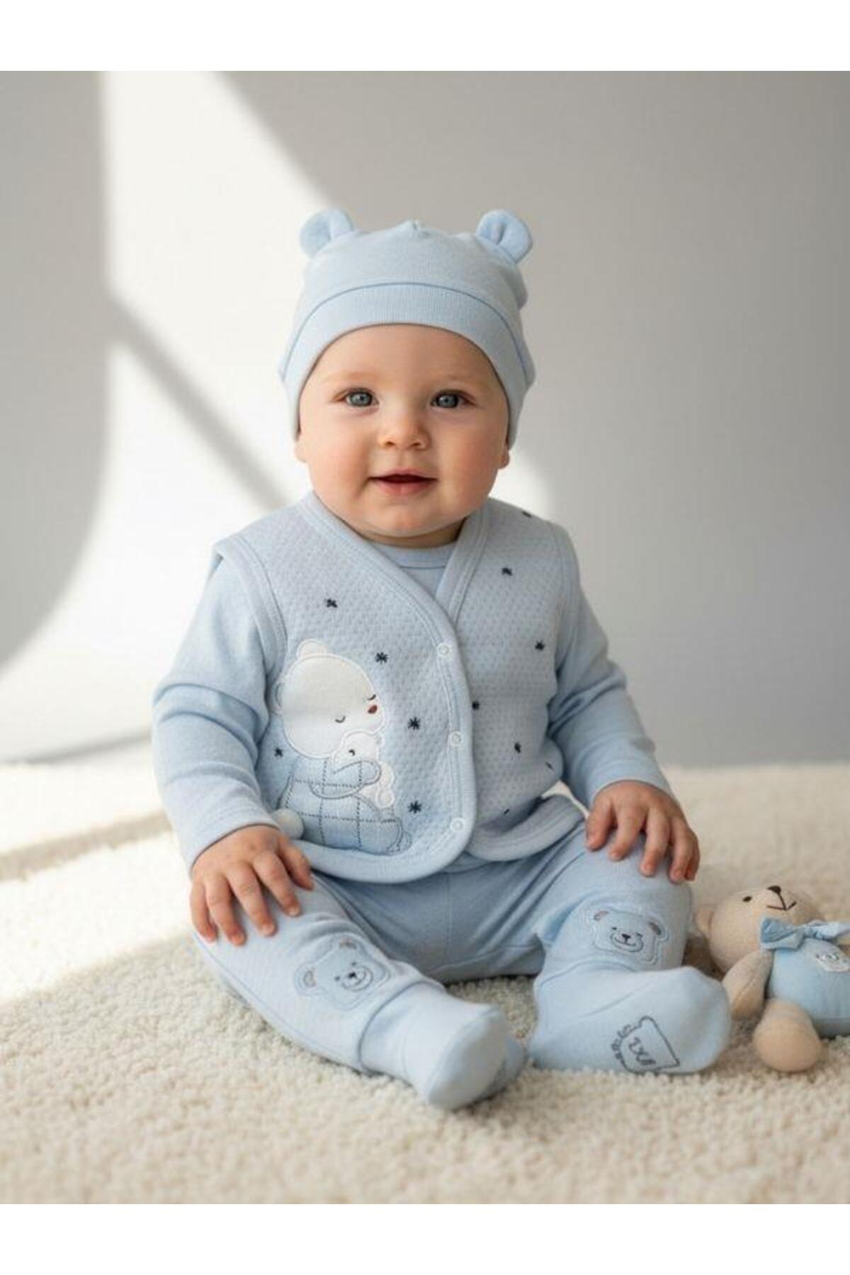 Zekids Erkek Bebek Ayıcık Desenli Yelek fotoğrafı 4 (önizleme)