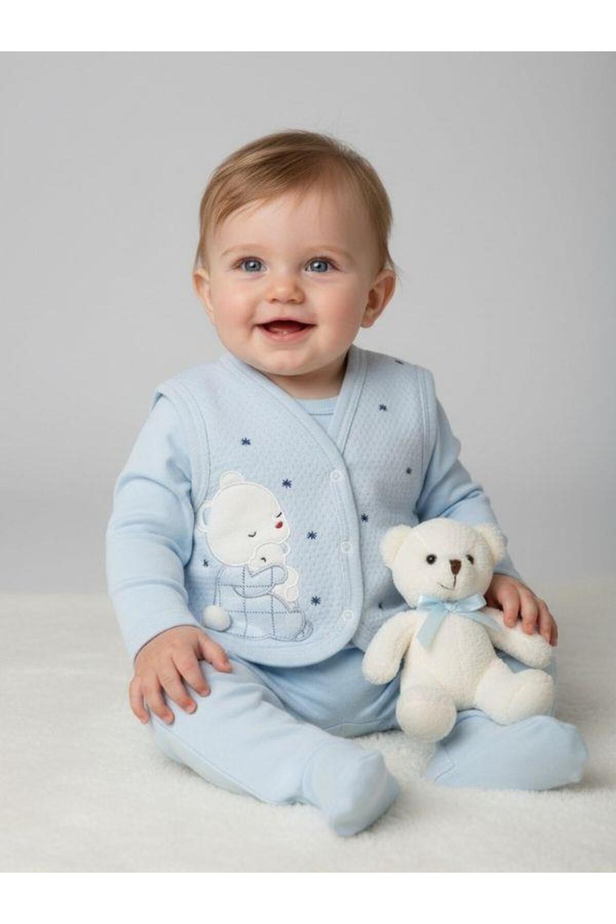 Zekids Erkek Bebek Ayıcık Desenli Yelek fotoğrafı 5 (önizleme)