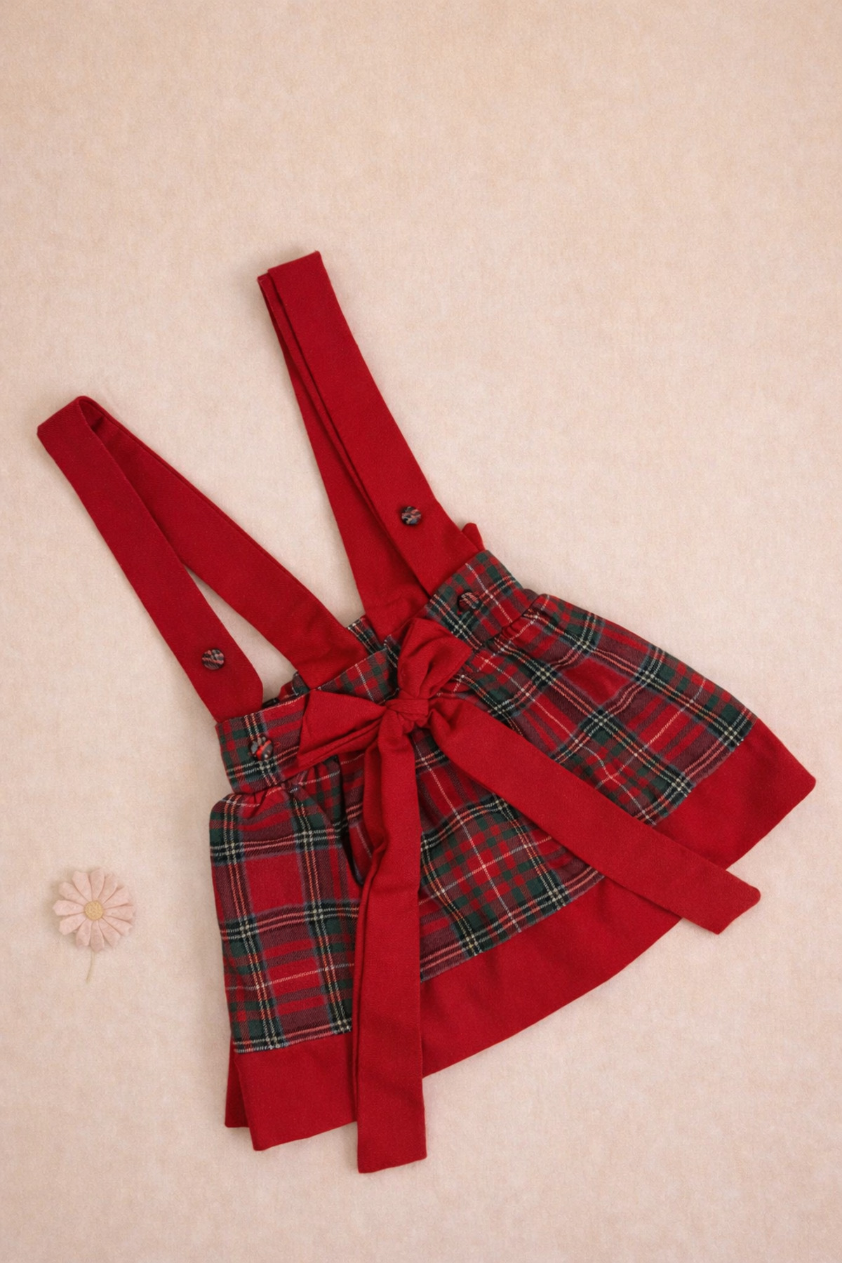 ASİLA Ekose Kız Bebek Gömlek Omuzdan Askılı Etek Takım fotoğrafı 4 (önizleme)