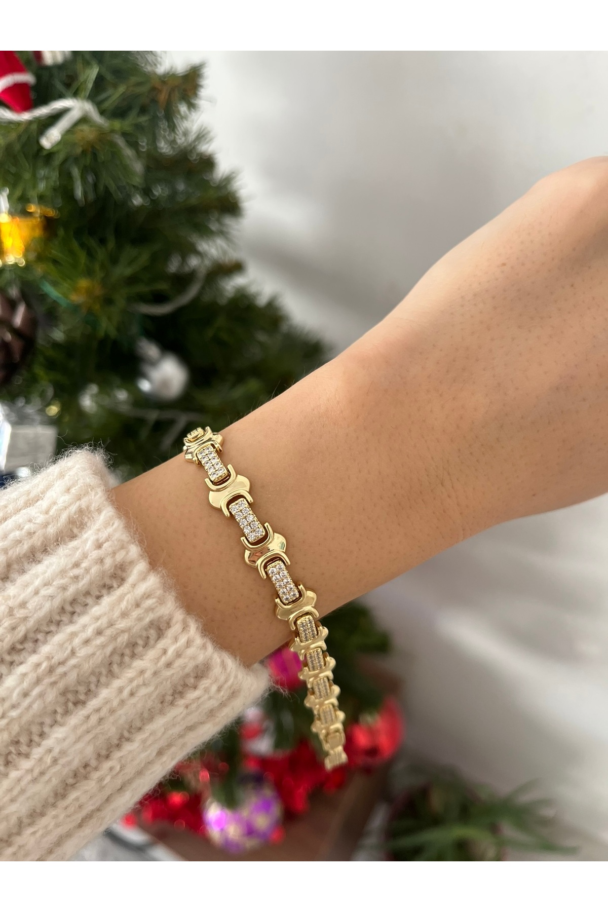 KADIN 14K XUPİNG ÇELİK GOLD ALTIN BİLEKLİK ÖZEL SERİ VİP BİLEKLİK