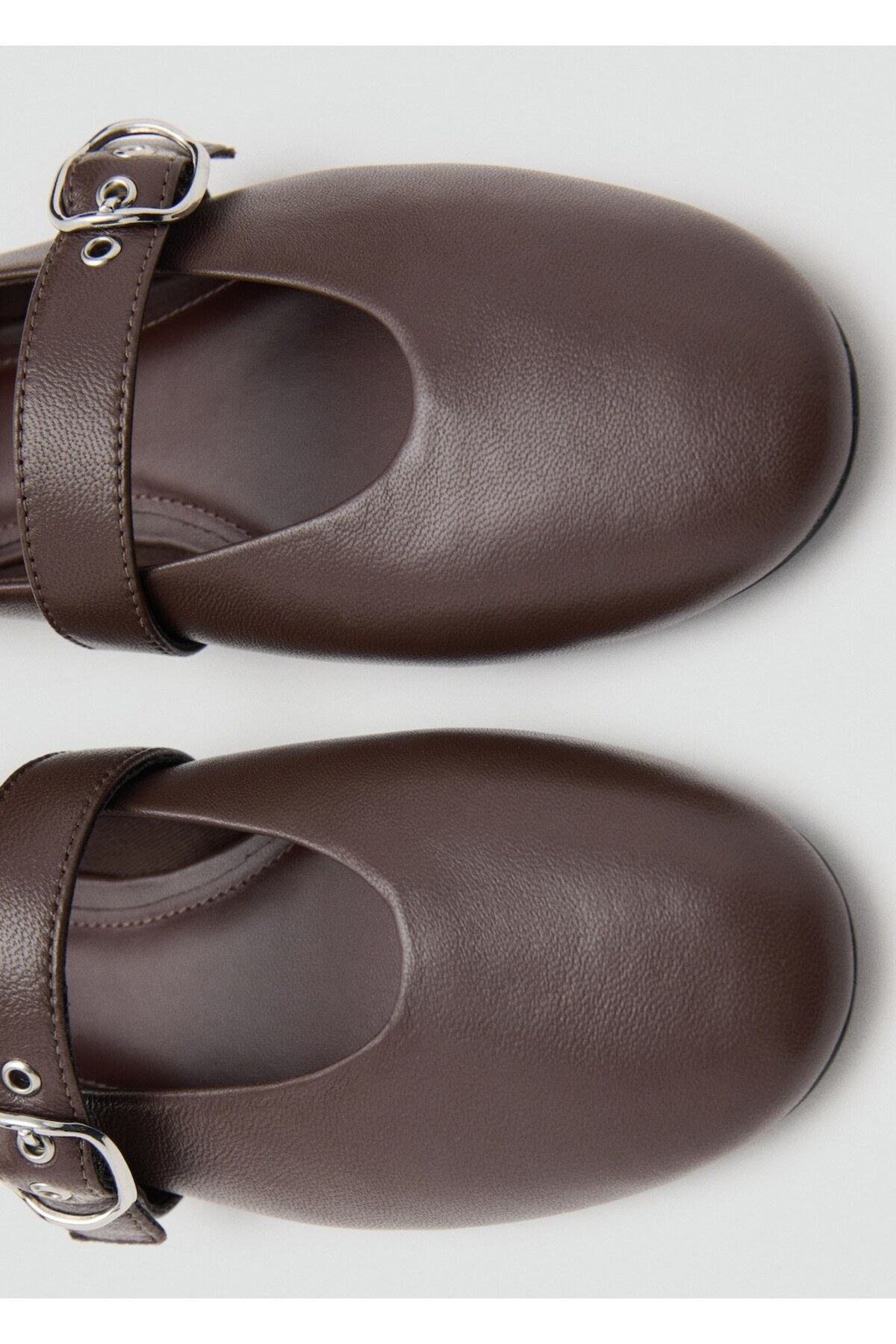 MANGO  Tokalı kayışlı deri babet ayakkabı - Görsel 6