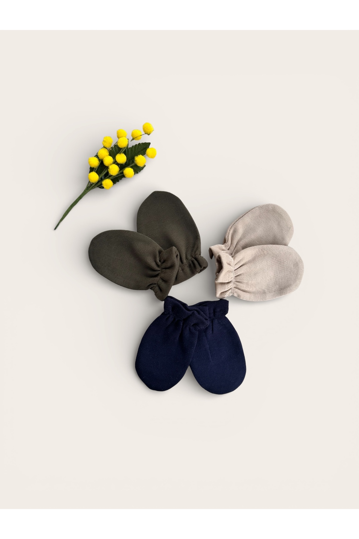 Mama Miel Baby 3'lü Yenidoğan Eldiven Set / Haki-Sütlü Kahve-Lacivert fotoğrafı 2 (önizleme)