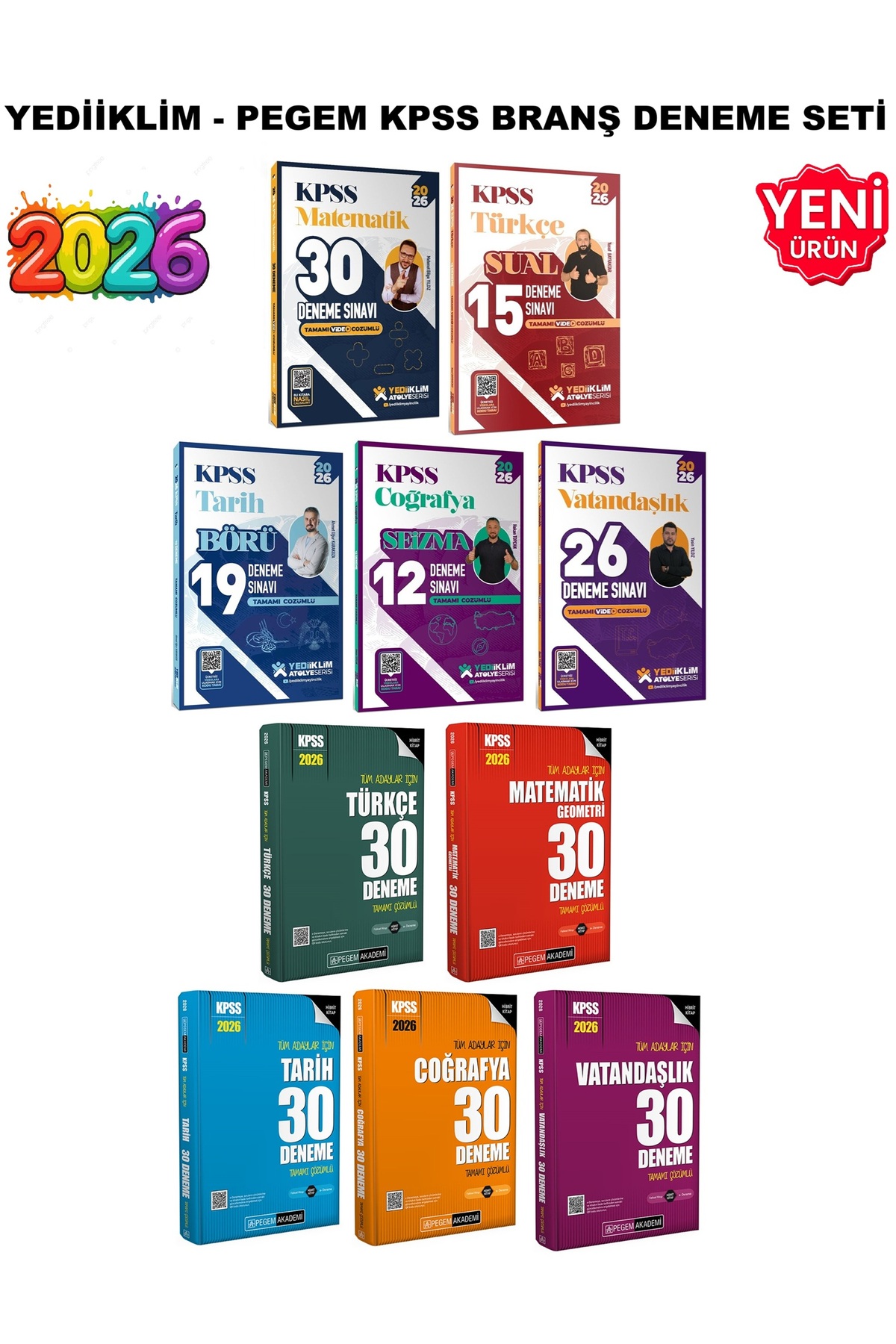 Yediiklim Yayınları 2026 - KPSS GY-GK Yediiklim Atölye Serisi + Pegem ...